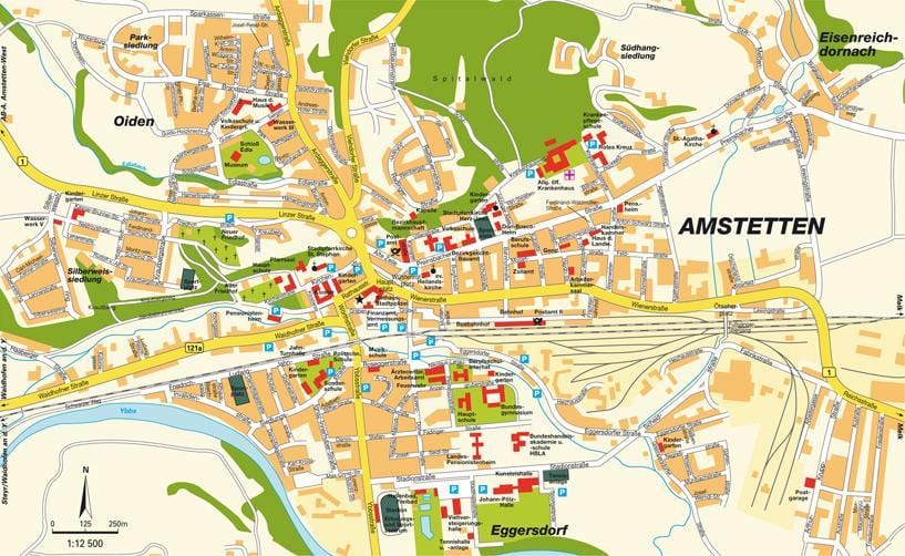 mapa amstetten austrije