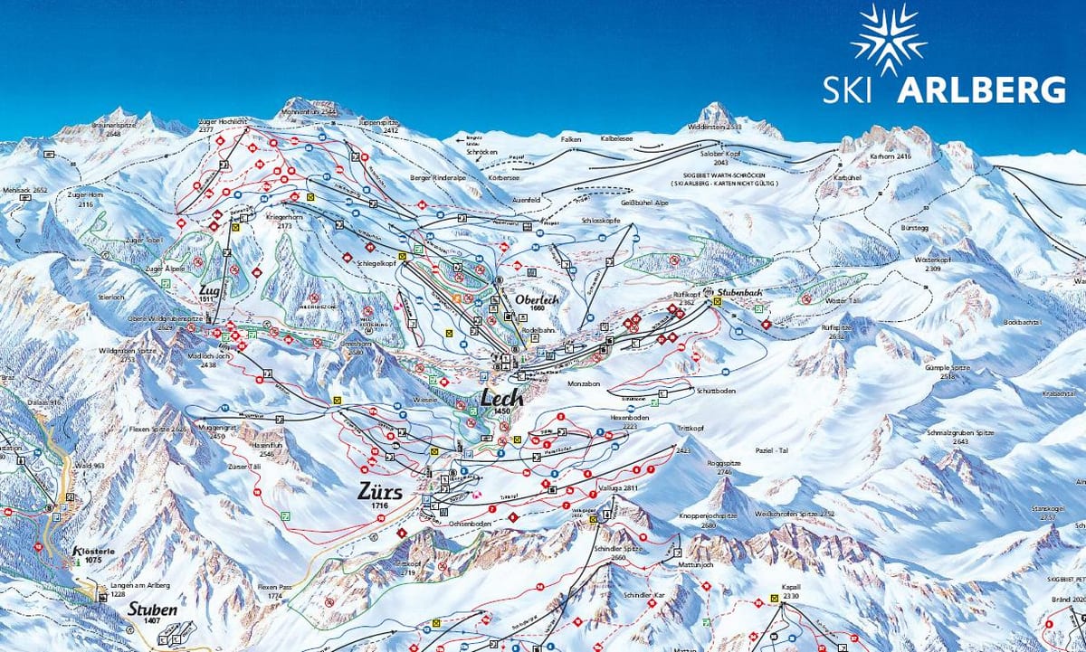 mapa arlberg austrije