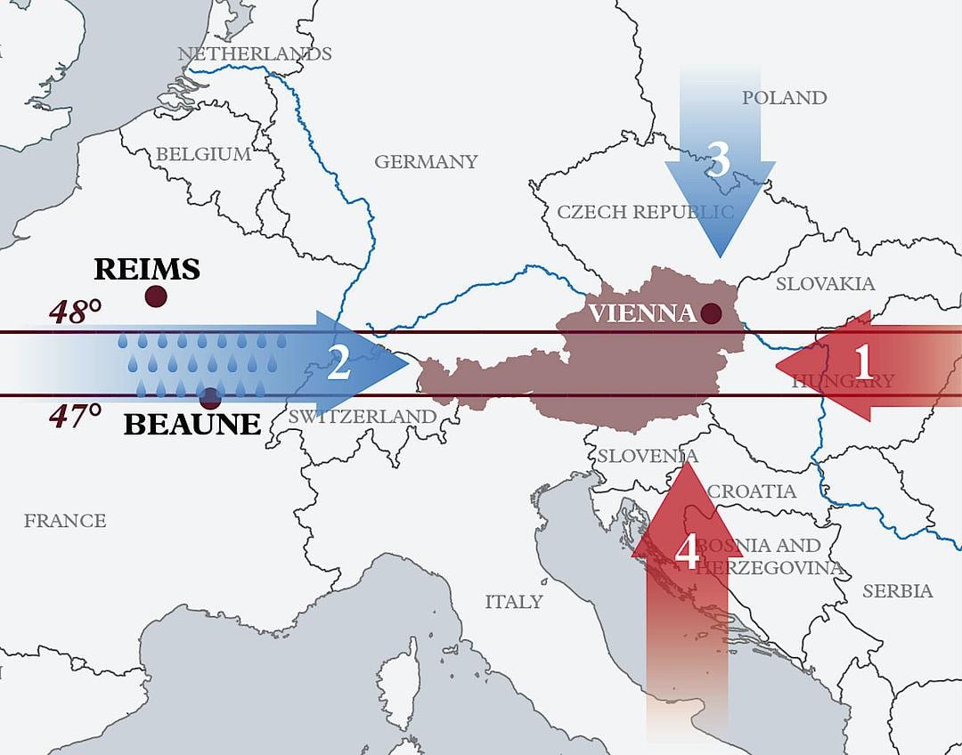mapa austrije klime