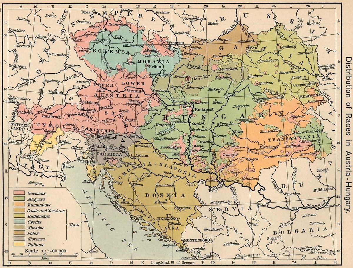 austrije u mađarskoj mapu 1900