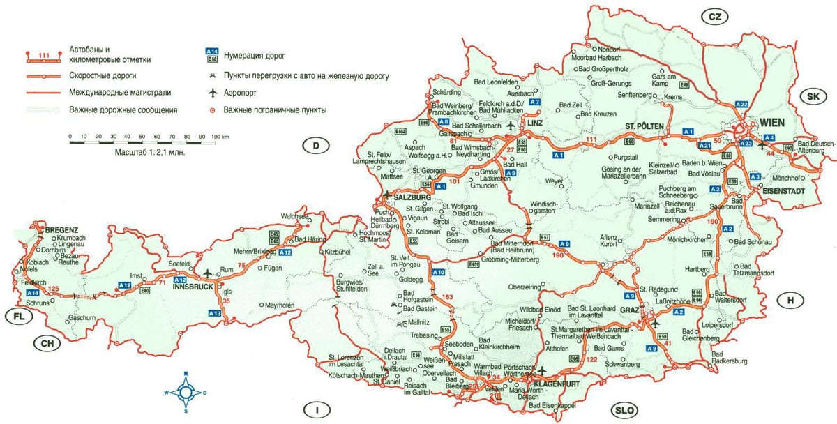 detaljne mapu austrije