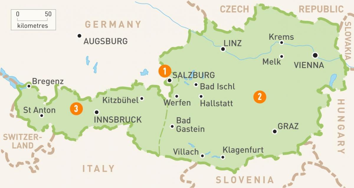 mapa austrije
