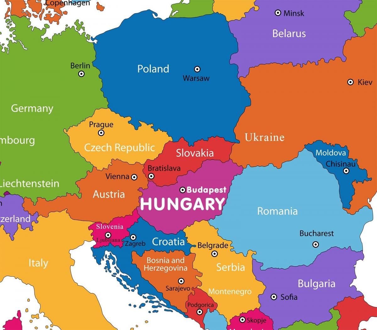 austrije kartu u svijetu mapu
