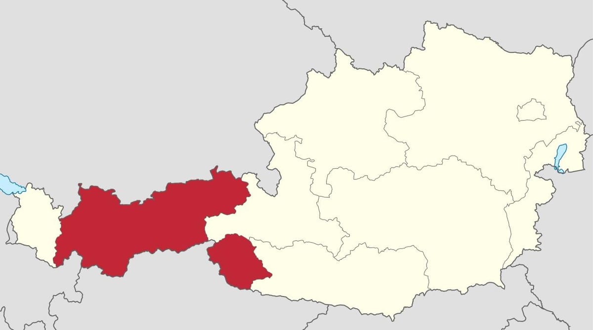 tirol austrije mapu