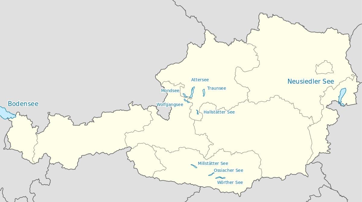 mapa je austrijski jezera