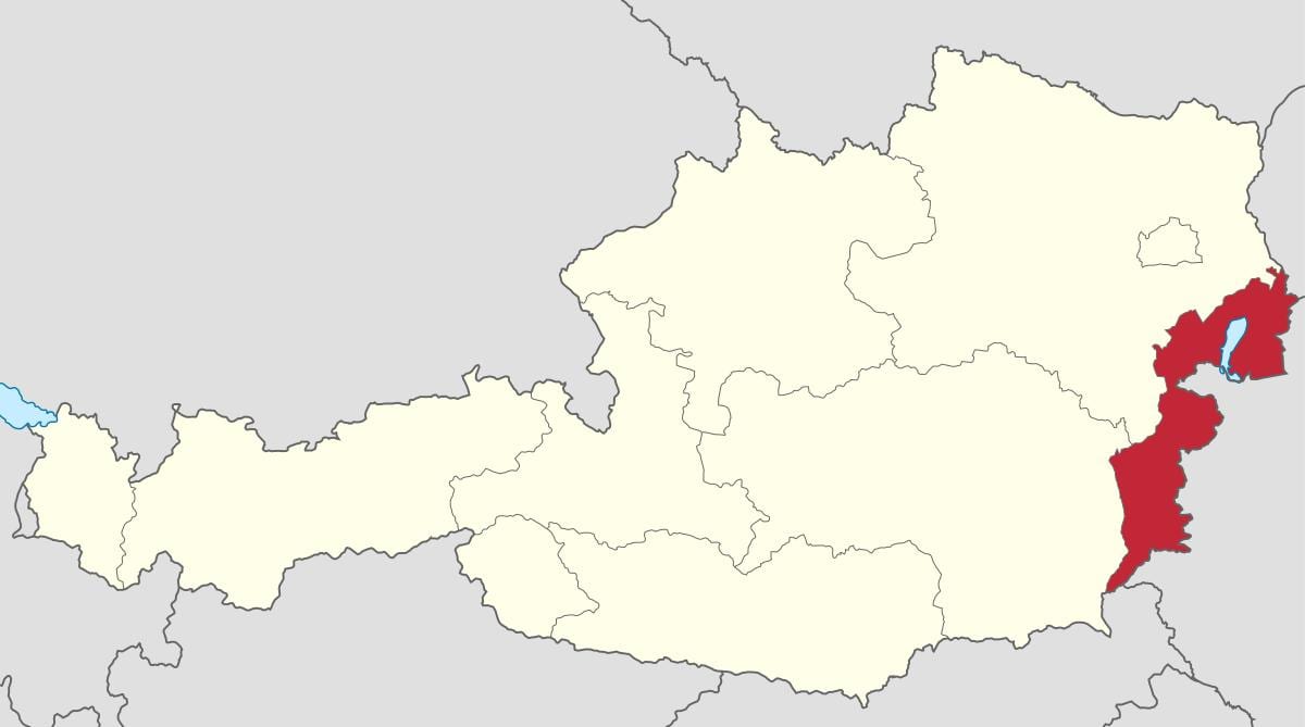 mapa burgenland austrije