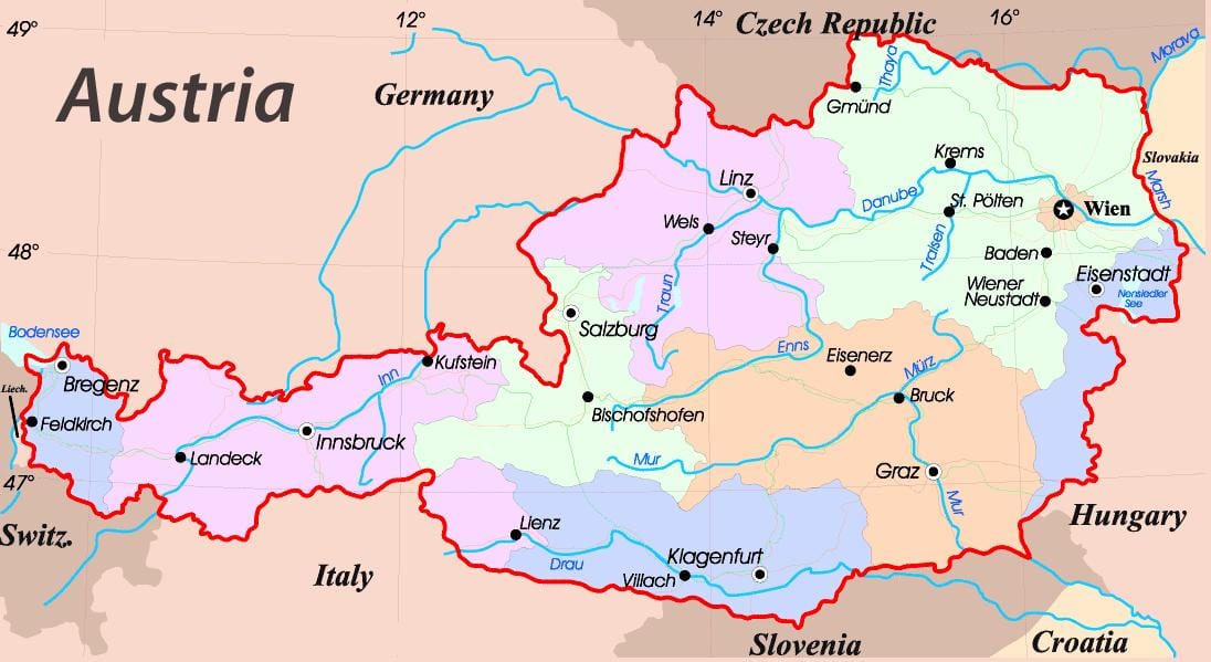 mapa eisenstadt austrije