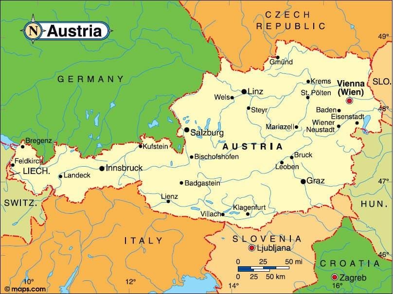 austrije innsbrucku mapu