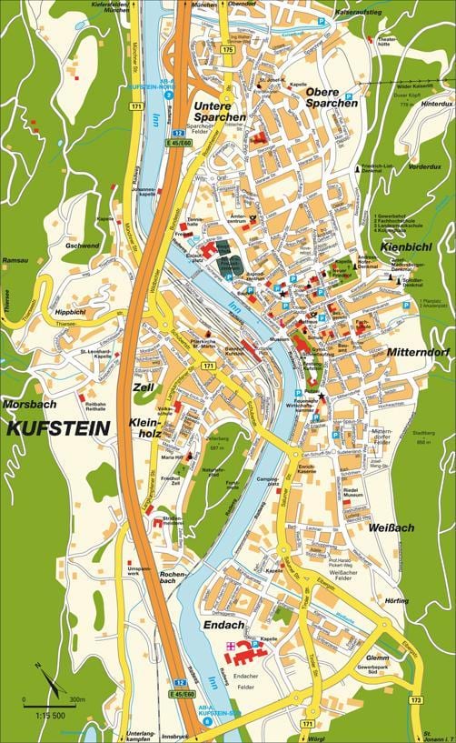 mapa kufsteinu austrije
