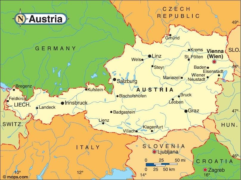 mapa landeck austrije