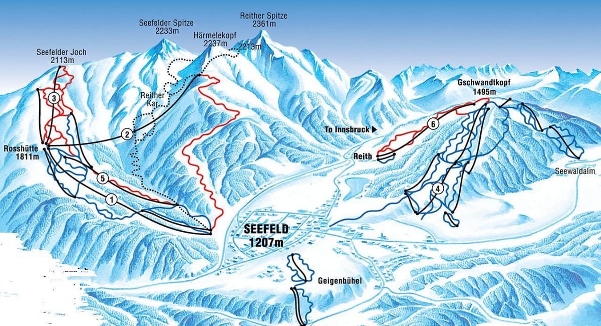 mapa seefeld austrije
