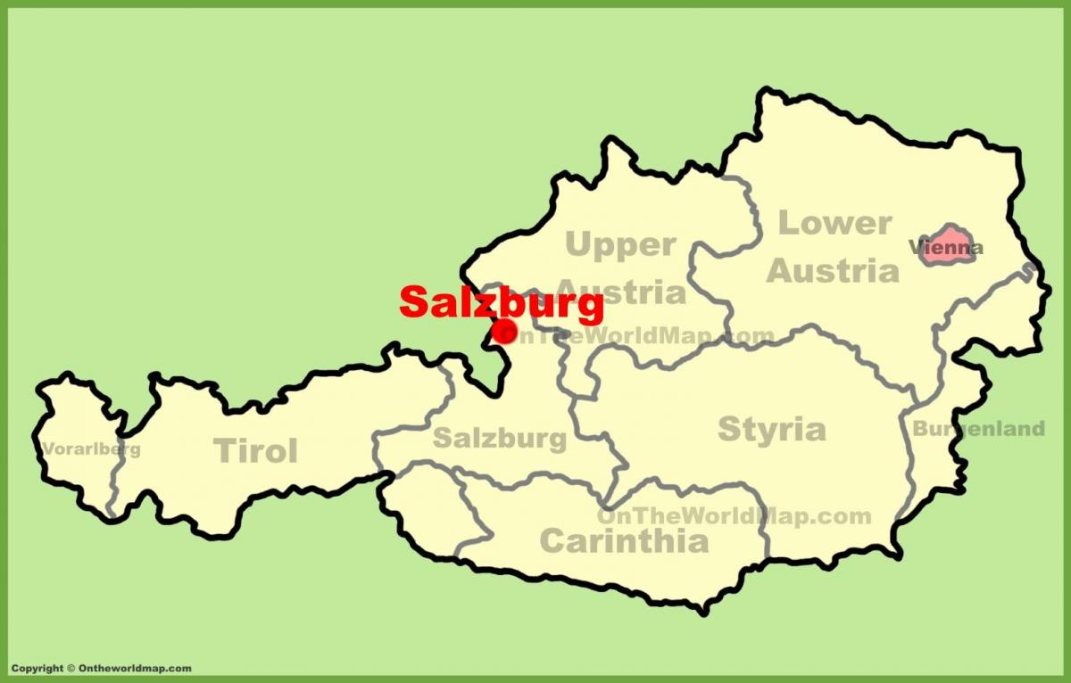 austrije u salzburg mapu