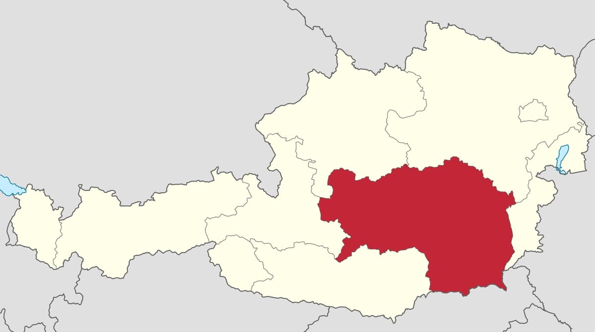 mapa steiermark austrije 