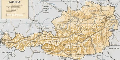 Austrija je geografska mapu