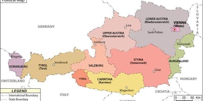 Mapa austrije politički 