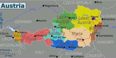 Mapa je austrijski država