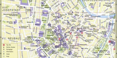 Mapa beču austrije turističke atrakcije