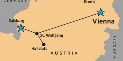 Mapa hallstatt austrije 