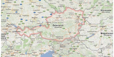 Mapa austrije i susjednim državama