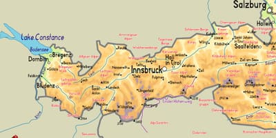 Mapa mayrhofen austrije